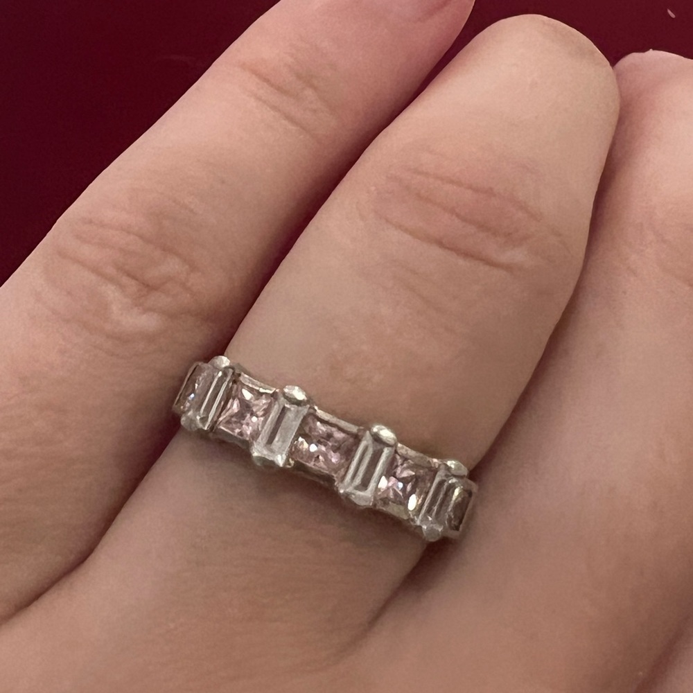 Vintage morganite sterling silver ring